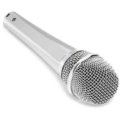Liquid Audio sE Electronics V7 Supercardioid Dynamic Vocal Microphone in Chrome Finish Bundle w/Pig Hog PHM10 8mm Mic Cable Polishing Cloth image 2