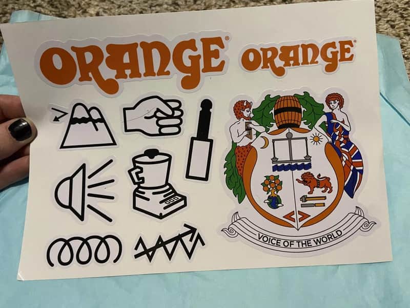 Orange Amplifiers Crest Sticker Sheet image 1