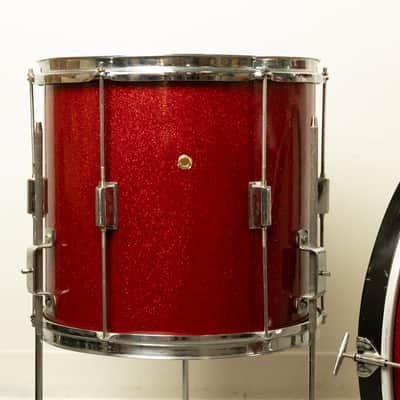 Vintage Kent Red Sparkle 14x22 9x13 and 13x14 Drum Set image 2