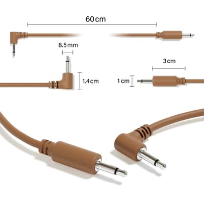 ExcelValley [12-Pack | 120 cm - 47.24"] Hybrid Mono Modular Patch Cables TS 3.5mm 1/8" Eurorack Synth Synthesizer image 2