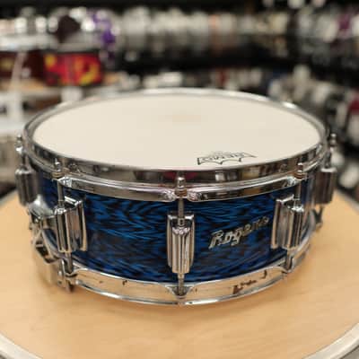 1969 Rogers Dyna-Sonic Wood 5x14" Snare Drum (Blue Onyx) image 9