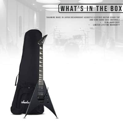 Jackson JS Series King V JSR2 6-String Electric Guitar (Right-Handed, Gloss Black) Bundle with Multi-Fit Gig Bag for Warrior, Kelly, King V, and Rhoads with 2 Exterior Pockets (Black) image 7