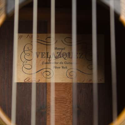Manuel Velazquez  Classical Guitar (1955), ser. #153, period black hard shell case. image 15