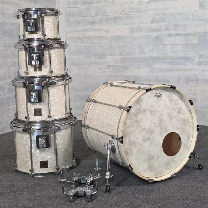 Used GMS 5pc Drum Set White Marine Pearl - Fair image 1