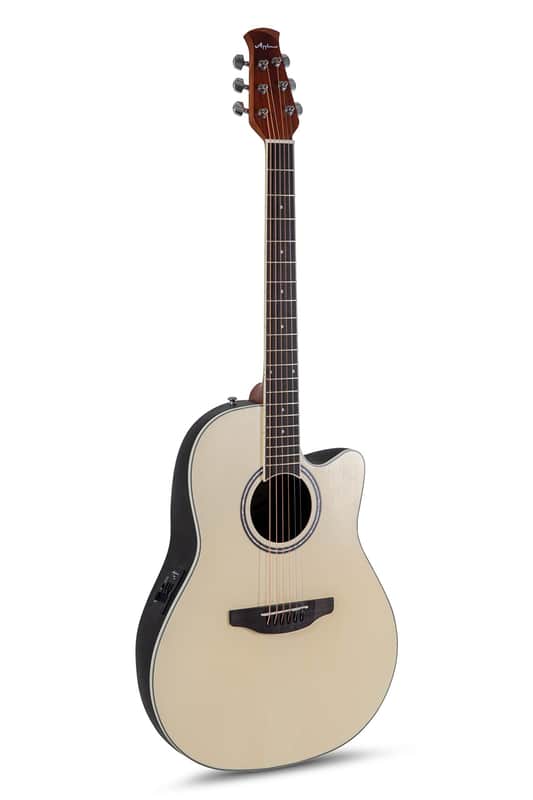 Ovation Applause Mid Cutaway Acoustic-Electric Guitar, Natural Satin (AB24-4S) image 1