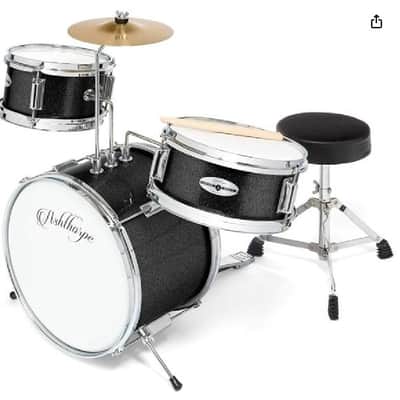 🎸3 Piece Junior Size Acoustic Drum Kit with Snare, Cymbal, and Throne🎸 image 1