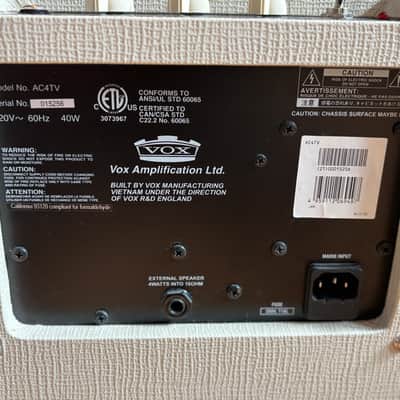 LIKE NEW - Vox AC4TV Tube Guitar Amp - Compact 4W Class A All-Tube Combo Amplifier image 6