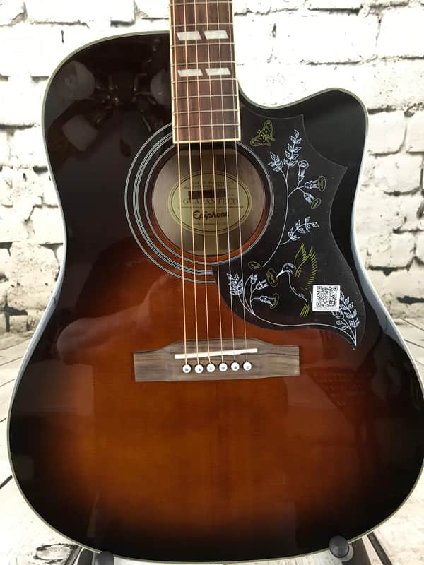 Epiphone Limited Edition Hummingbird Performer PRO Electric/Acoustic Guitar  – Tobacco Sunburst