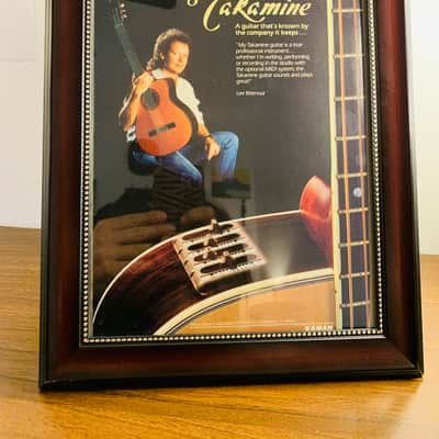 |Original| 1987 Takamine Guitars Color Promotional Ad Feat. Lee Ritenour & MIDI Systems |Framed| image 1