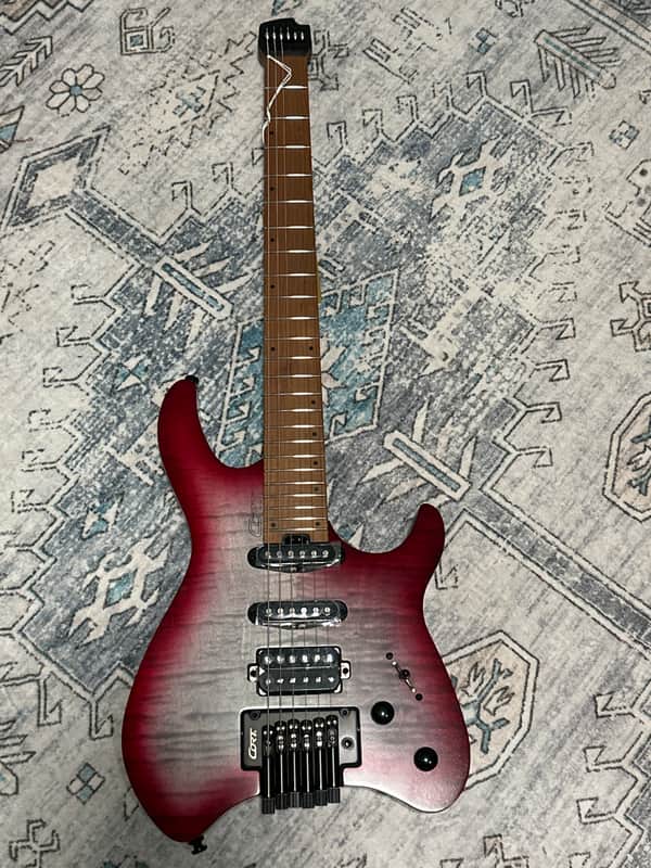 Cort SPACEG6TRSGLV Headless Space Okoume Body Roasted Maple & Walnut 5-ply Laminated Neck 6-String Electric Guitar w/Gig Bag image 1