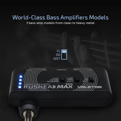 Valeton Rushead Max Bass USB Chargable Portable Pocket Bass Headphone Amp Carry-On Bedroom Plug-In Multi-Effects image 2