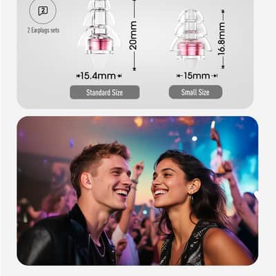 Concert Ear Plugs, 2Pairs Reusable high Fidelity Musician Ear Plugs for Concerts Loud Music-Noise Reduction Ear Protection earplugs for Rave,Festival,Music,Tinnitus Relief image 6