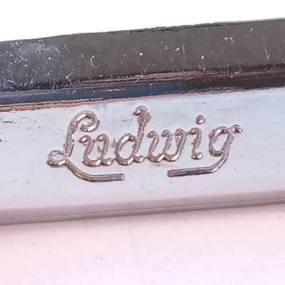 Ludwig 60s Script Logo Butt Plate Supraphonic/Acrolite Snare Drum Chrome USA P32 image 2