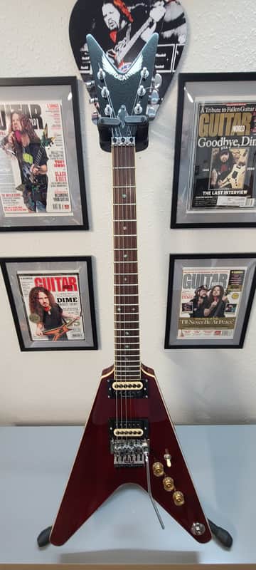 Dean V Floyd Rose CASE, Seymour Duncan Invaders, Awesome! - Wine red Dime 2021 image 1