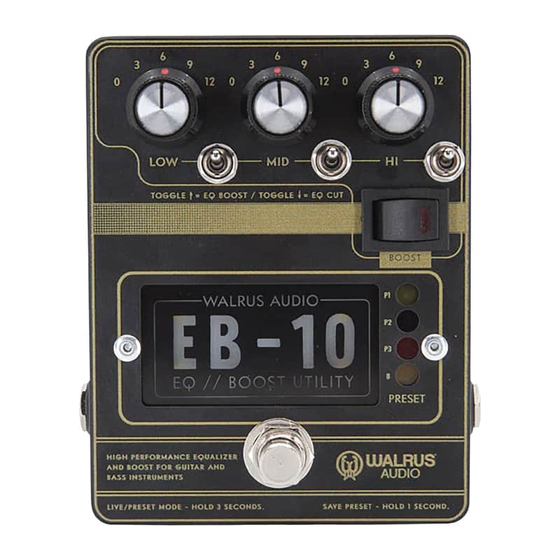 Walrus Audio EB-10 Preamp / EQ / Boost Pedal (Black) Black