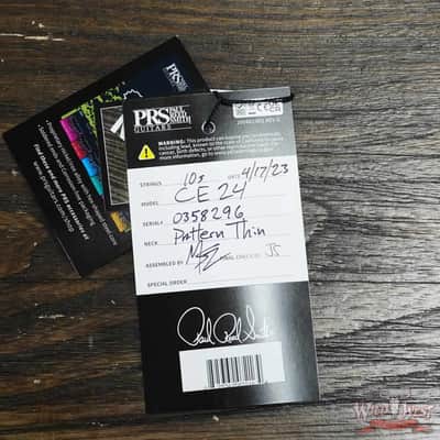 2024 Paul Reed Smith PRS Wild West Guitars 2023 Special Run CE 24 Painted Black Neck 57/08 Pickups Violin Amber Sunburst 7.85 LBS image 10