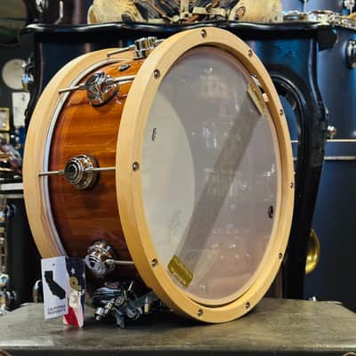 Walfredo Reyes Jr Collection DW Collectors 6.5x14 Maple Mahogany Wood Hoop Snare Drum - Natural Lacquer over Mahogany Gloss image 5