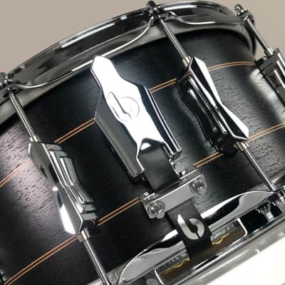 British Drum Company Merlin | 14x5.5" 10-Lug Maple / Birch Snare Drum Black Tulip Veneer. New with Full Warranty! image 16