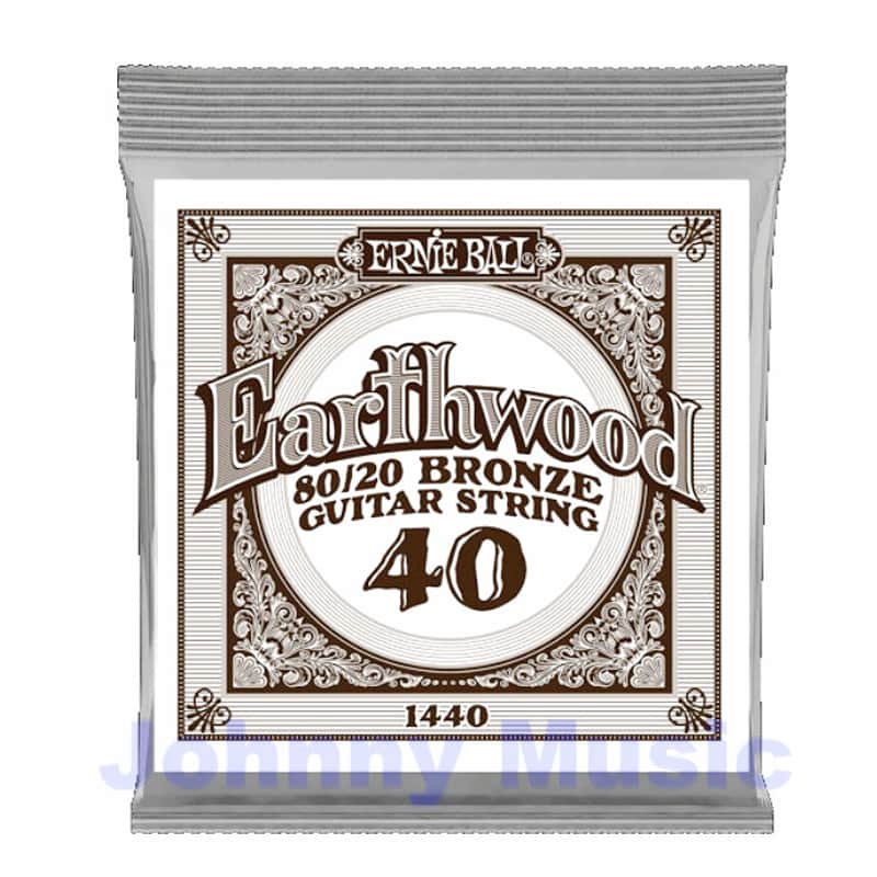 .040" Earthwood 80/20 Bronze Wound Over Brass-Plated High-Carbon Steel Hex-Core Acoustic Guitar Single String image 1