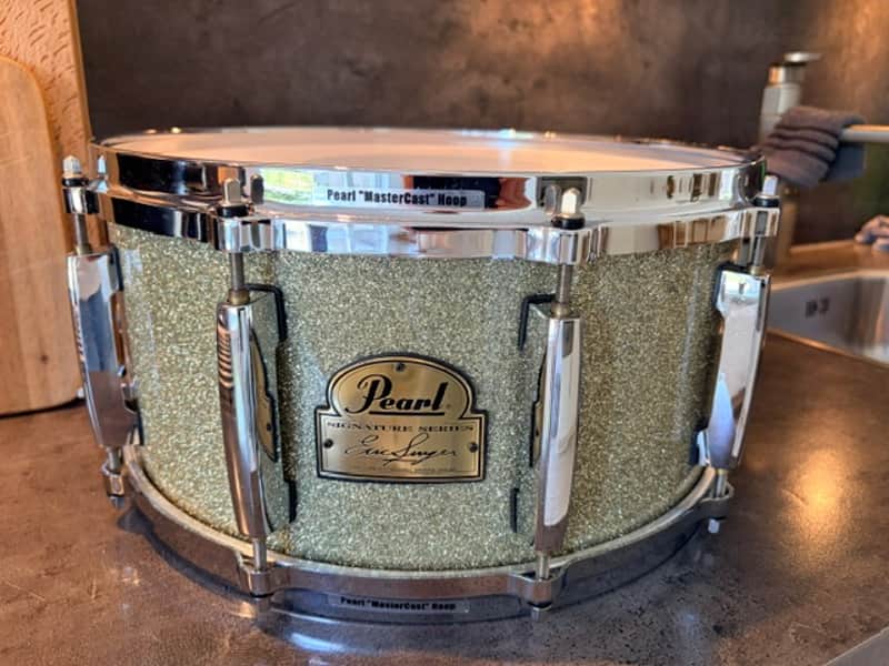 Pearl ES-1465 Eric Singer signature snare 14x6.5 2002 - Silver sparkle image 1