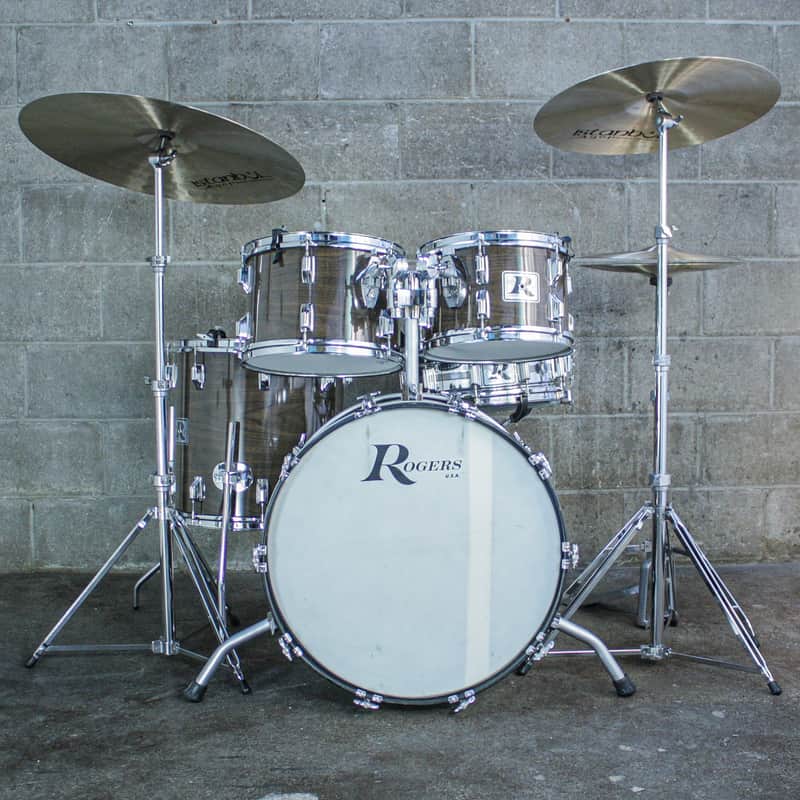 Rogers Londoner V Drum Kit – 1977 Big R Era – New Mahogany – Complete Memriloc Hardware image 1