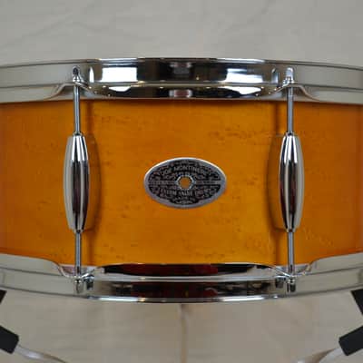 Montineri 14x6" Maple Snare Drum - Birdseye Maple Amber Lacquer image 1