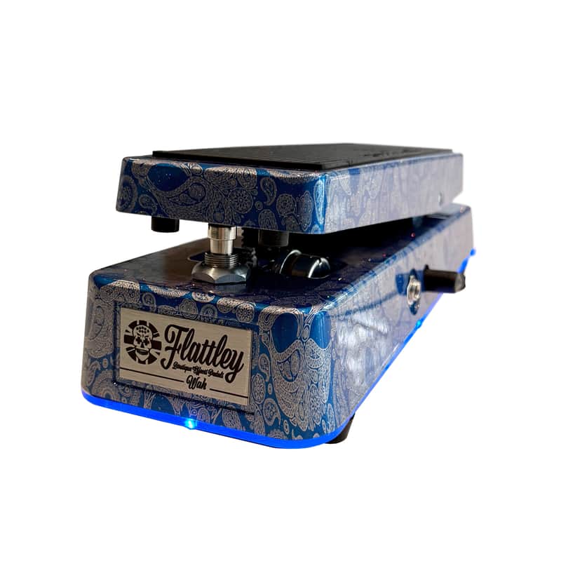 Flattley Wah Pedal 10th Anniversary Edition - Blue Paisley Skulls image 1
