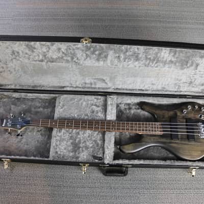 2007 Ibanez EDB 400 Ergodyne Transparent Black Flat Electric Bass Guitar image 2