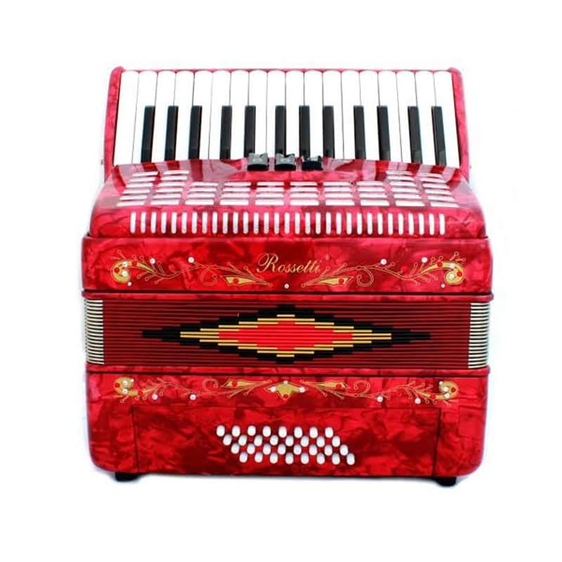 Rossetti Piano Accordion 32 Bass 30 Piano Keys 3 Switches Red image 1