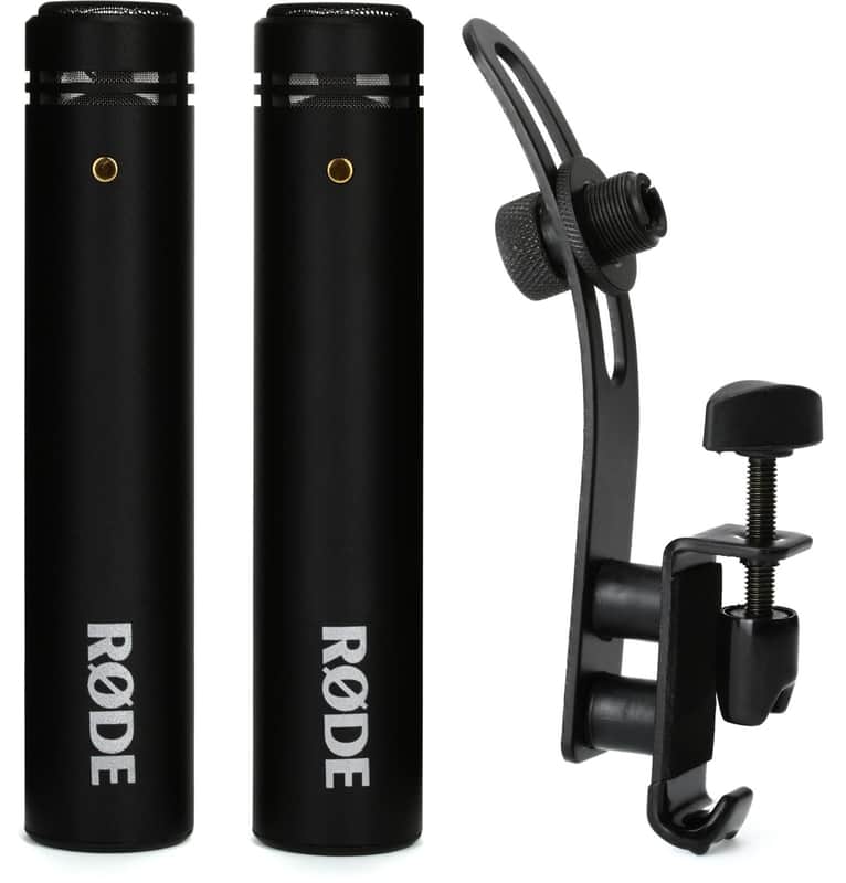 Immagine Rode M5 Small-diaphragm Condenser Microphone - Matched Pair Bundle with On-Stage DM50 Drum Rim Mic Clip - 1