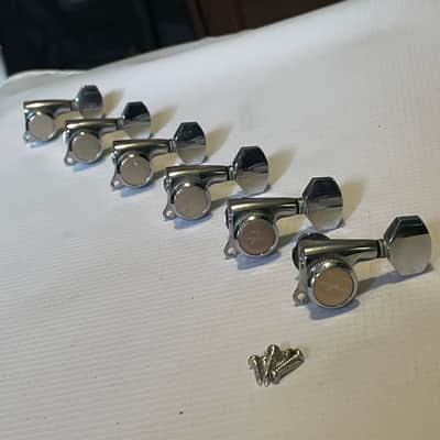 2010's Guyker GOTOH Style 6 In Line RH Chrome Electric Guitar Locking Tuners Tuning Pegs image 1