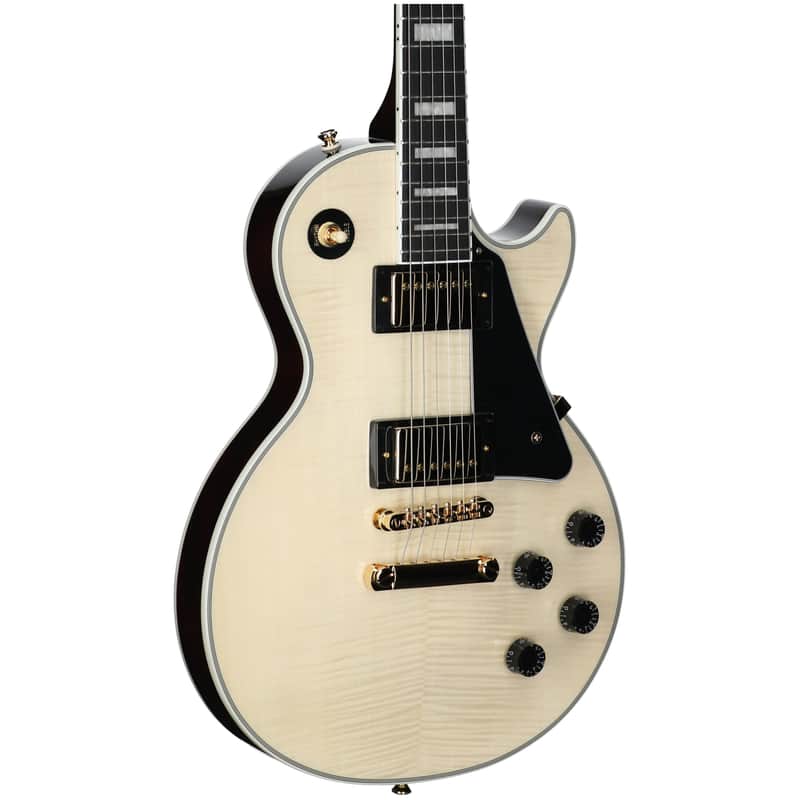 Epiphone Exclusive Les Paul Custom Figured Electric Guitar, Natural with Gig Bag image 1