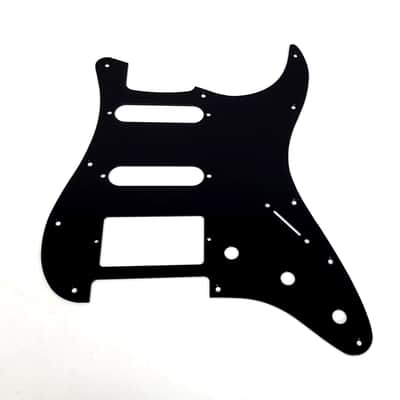 Brio Metal Anodized Aluminum Strat HSS Pickguard Scratch Plate Fits USA/Mexico Stratocaster - Black image 1
