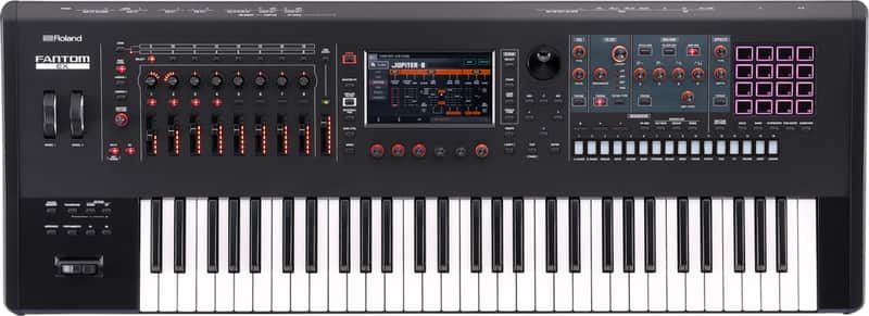 Roland Fantom-6EX 61-Key Synthesizer Workstation Keyboard, Black image 1