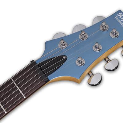 Schecter C-6 Deluxe Six-String Electric Guitar - Satin Metallic Light Blue image 3