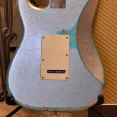 American Fender Stratocaster Silver Sparkle Heavy Relic Custom Shop Texas Specials HSS image 9