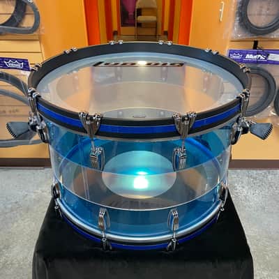 Ludwig Vistalite 50th-Anniversary Pro Beat 3-Piece Shell Pack with Matching Snare Drum; Blue/Clear/Blue image 10