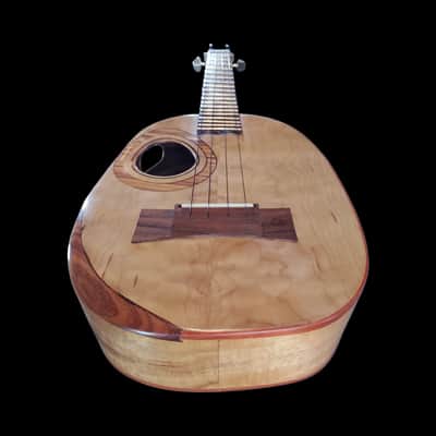 Solid Koa Pineapple with Flame Maple Top Tenor Ukulele with Hardwood Inlays SCJ-JH#135 image 3