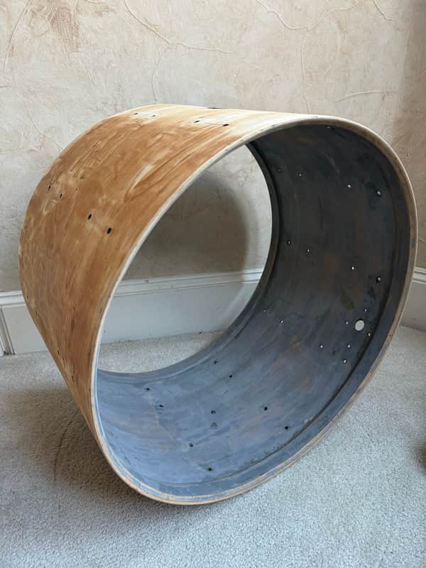 Rogers Holiday Swivomatic Era 22” x 14 Inch Bass Drum Shell Project 60s - Natural image 1