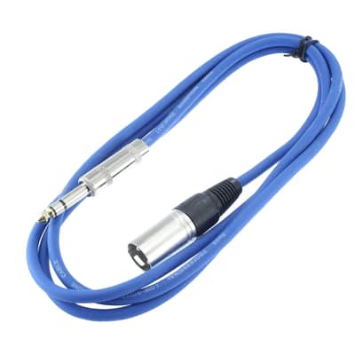 1/4" Trs To 3 Pin Xlr Male Pro Audio Patch Cable Balanced And Shielded (6 Foot Feet Ft Long, Blue) image 4