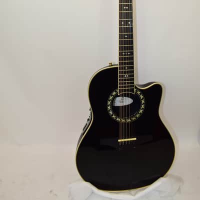 2003 Ovation 1866 Legend 12-String Acoustic Electric Guitar, Black w/ Case image 2