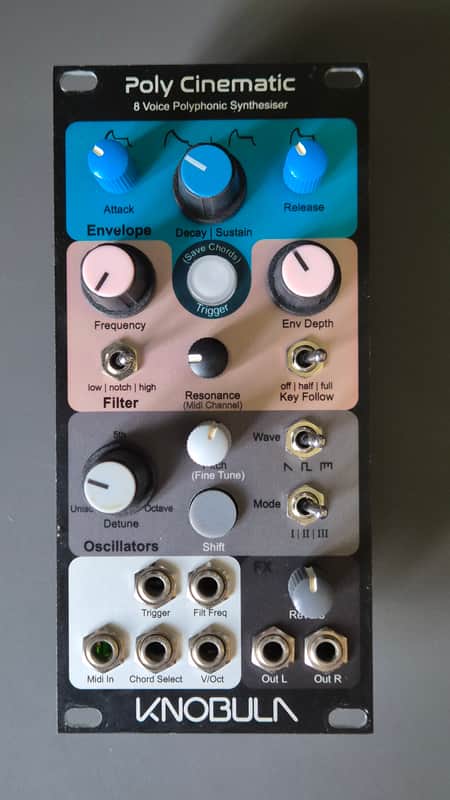 Knobula Poly Cinematic 8-Voice Polyphonic Synthesizer Eurorack Module 2022 - Present - Multi-Color image 1