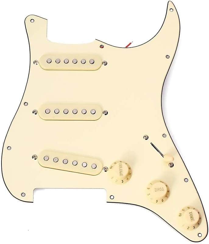 Immagine SSS 3-Ply Prewired Loaded Pickguard Scratch plate Backplate with Alnico V Pickups Kit for Strat ST Electric Guitars Replacement Parts - 1