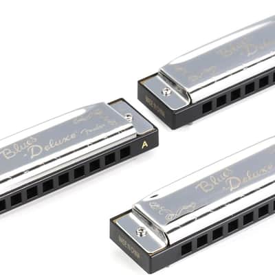 Fender Blues Deluxe Harmonica 3 Pack - Keys A, C, G image 1