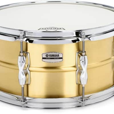Yamaha Recording Custom Brass Snare Drum - 6.5 x 13-inch - Brushed image 2