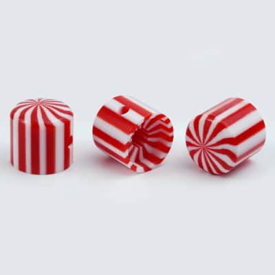 Striped Candy Acrylic Red 3pcs Guitar and Bass Control Knobs Set image 2