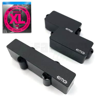 EMG PJ Set Black 4 String Bass Pickup Set - FREE STRINGS image 1