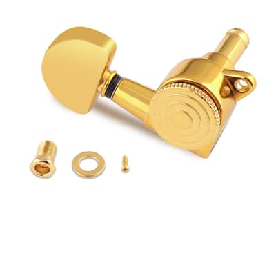 Locking Guitar String Tuning Pegs Sealed Machine Heads Tuners Tuning Keys 6 In Line for Right Handed Electric Guitar or Acoustic Guitar Half Round Head Gold. image 5
