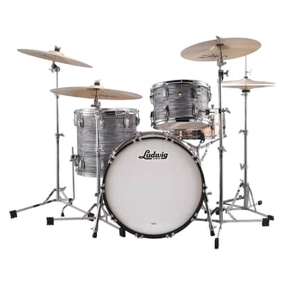 Ludwig Classic Maple Fab 3-pc Shell Pack w/22" Kick - Vintage Blue Oyster image 1