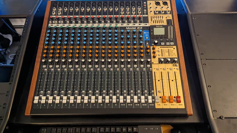 TASCAM Model 24 Multitrack Recorder / Mixer / USB Interface 2018 - Present - Black with Wood Cheeks image 1